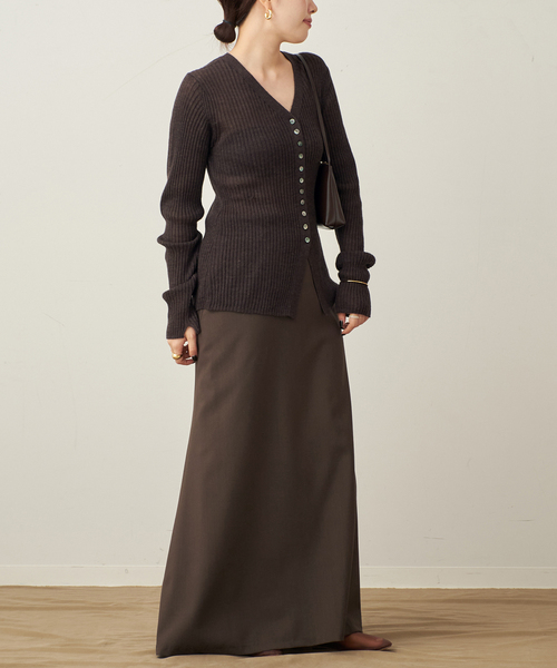 plage(プラージュ)の「RIB BUTTON カーディガン(カーディガン/ボレロ・レディース・グレー/ブラウン・FREE)」の6枚目の写真