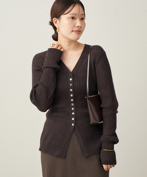 値下げ可　RIB BUTTON カーディガン　Plage プラージュ　新品 RIB BUTTON カーディガン（カーディガン）｜Plage（プラージュ