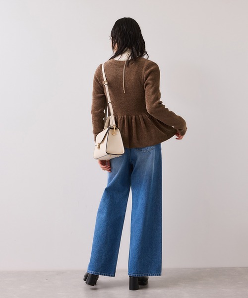 VIS(ビス)の「ペプラム切替モールニットカーディガン/イージーケア(カーディガン/ボレロ・レディース・チャコールグレー/サックスブルー/ホワイト系その他/イエロー系その他2/ダークブラウン・FREE)」の11枚目の写真