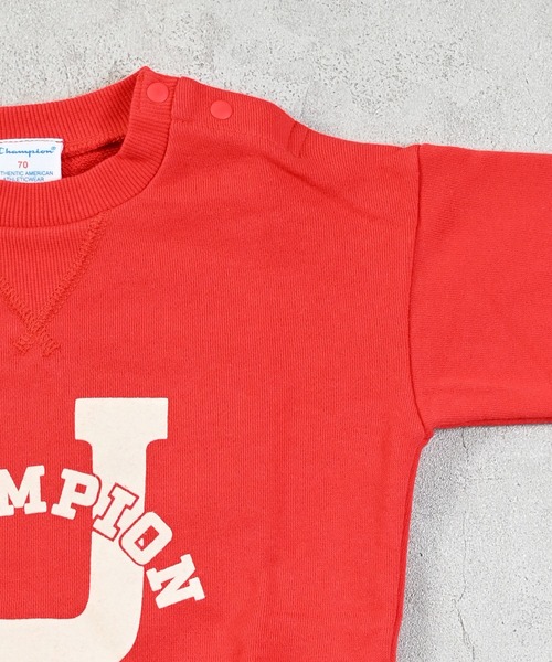 MARKEY'S(マーキーズ)の「【Champion】別注フロッキーロゴロンパース(ロンパース・キッズ・杢グレー/レッド/キナリ・70/80)」の5枚目の写真