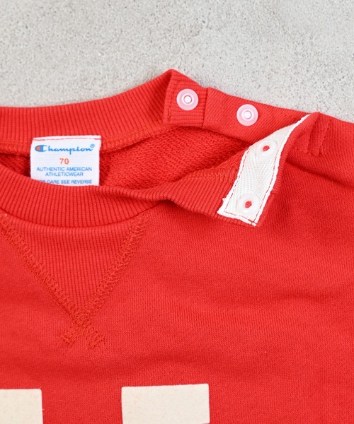 MARKEY'S(マーキーズ)の「【Champion】別注フロッキーロゴロンパース(ロンパース・キッズ・杢グレー/レッド/キナリ・70/80)」の9枚目の写真