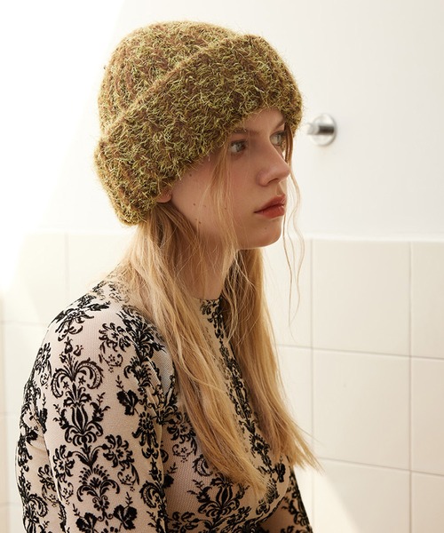 SANSeLF(サンセルフ)の「【SANSeLF】 シャギーニットキャップ ボリュームフォルム ルーズフィット saa25a088(ニットキャップ/ビーニー・レディース・グレー/ブルー/ブラウン・FREE)」の2枚目の写真