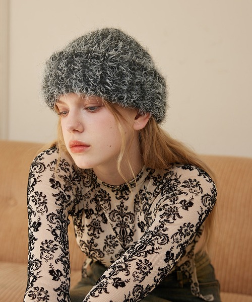 SANSeLF(サンセルフ)の「【SANSeLF】 シャギーニットキャップ ボリュームフォルム ルーズフィット saa25a088(ニットキャップ/ビーニー・レディース・グレー/ブルー/ブラウン・FREE)」の4枚目の写真