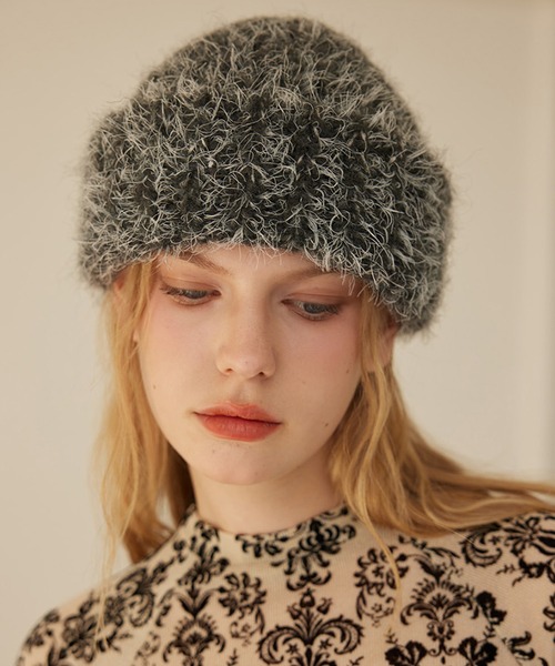 SANSeLF(サンセルフ)の「【SANSeLF】 シャギーニットキャップ ボリュームフォルム ルーズフィット saa25a088(ニットキャップ/ビーニー・レディース・グレー/ブルー/ブラウン・FREE)」の6枚目の写真