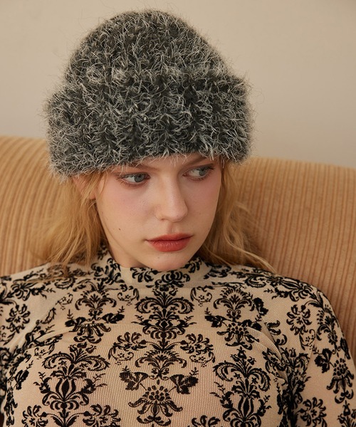 SANSeLF(サンセルフ)の「【SANSeLF】 シャギーニットキャップ ボリュームフォルム ルーズフィット saa25a088(ニットキャップ/ビーニー・レディース・グレー/ブルー/ブラウン・FREE)」の7枚目の写真