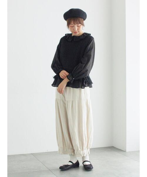 TSUHARU by Samansa Mos2（ツハルバイサマンサモスモス）の「裾フリンジ前後着ニットベスト（ベスト・レディース・ベージュ/ブラウン/ブラック・F）」の17枚目の写真