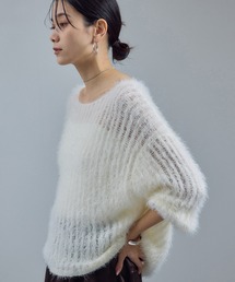 SALON adam et rope' | シアーシャギーニットプルオーバー(ニット/セーター)