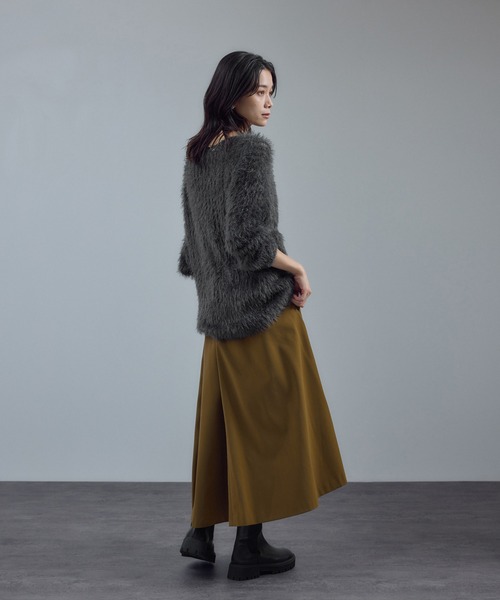 SALON adam et rope'（サロン アダム エ ロペ）の「シアーシャギーニットプルオーバー（ニット/セーター・レディース・ベージュ系その他/チャコールグレー/オフホワイト・FREE）」の9枚目の写真