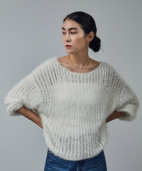 salon 今季 シアーシャギーニットプルオーバー シアーシャギーニットプルオーバー（ニット/セーター）｜SALON adam et