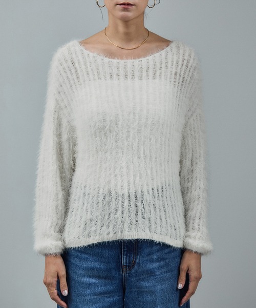 シアーシャギーニットプルオーバー（ニット/セーター）｜SALON adam et