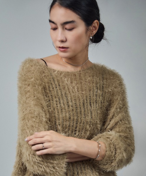 salon 今季 シアーシャギーニットプルオーバー シアーシャギーニットプルオーバー（ニット/セーター）｜SALON adam et