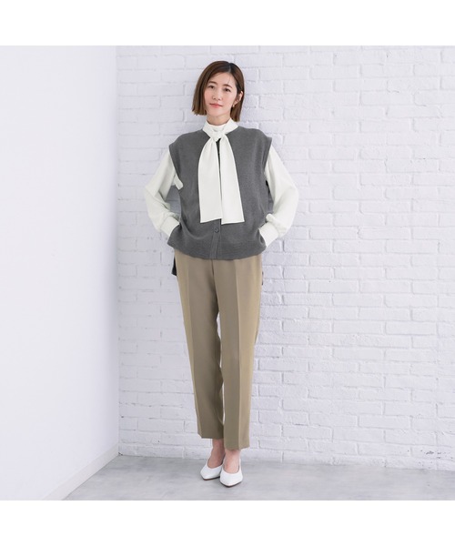 WEB限定＞通勤にも特別な日にも、着回し抜群！2WAYハイネックボウタイ