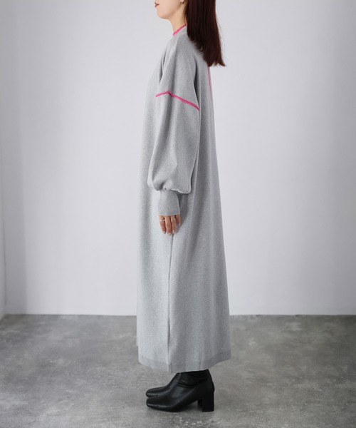 Riberry（リベリー）の「配色ニットロングワンピース（ワンピース・レディース・ブラック/グレー/ライトグレー・MEDIUM）」の15枚目の写真