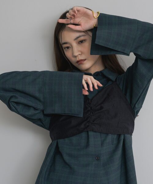 kivi（キヴィ）の「オーバーサイズチェックシャツ（シャツ/ブラウス・レディース・グレー系その他2/グリーン系その他2・FREE）」の3枚目の写真