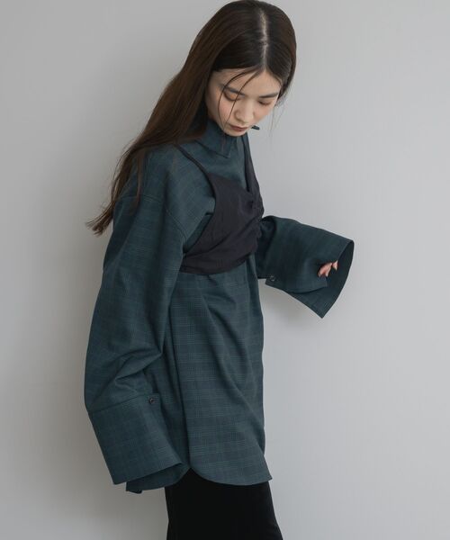 kivi（キヴィ）の「オーバーサイズチェックシャツ（シャツ/ブラウス・レディース・グレー系その他2/グリーン系その他2・FREE）」の5枚目の写真