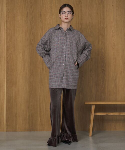 kivi（キヴィ）の「オーバーサイズチェックシャツ（シャツ/ブラウス・レディース・グレー系その他2/グリーン系その他2・FREE）」の14枚目の写真