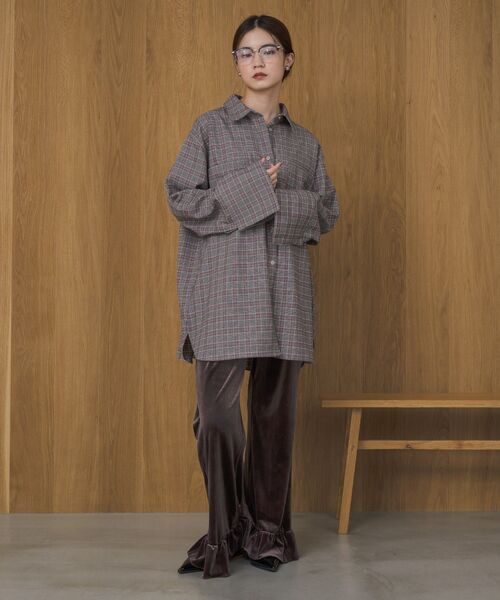 kivi（キヴィ）の「オーバーサイズチェックシャツ（シャツ/ブラウス・レディース・グレー系その他2/グリーン系その他2・FREE）」の15枚目の写真