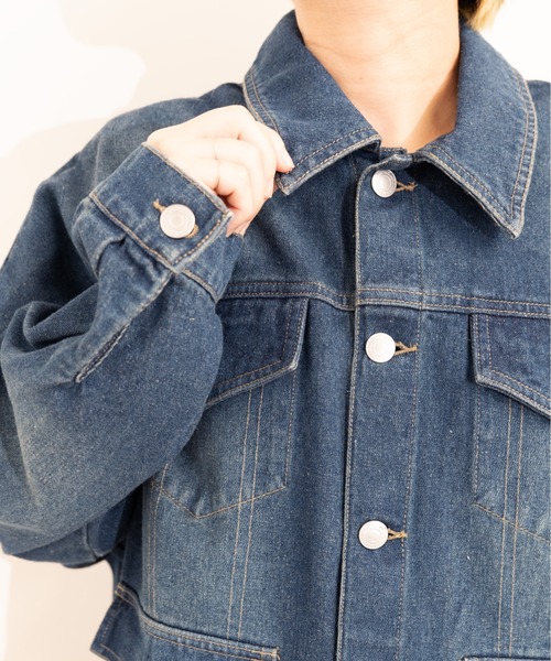 MIDVEIN(ミッドヴェイン)の「BIG G-JK(デニムジャケット・レディース・インディゴブルー/ブラウン・FREE)」の10枚目の写真