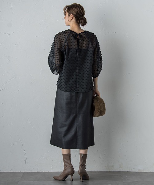 Droite lautreamont（ドロワットロートレアモン）の「マシュマロコーティングスカート≪手洗い可能≫（スカート・レディース・ブラック/ブラウン・M）」の17枚目の写真