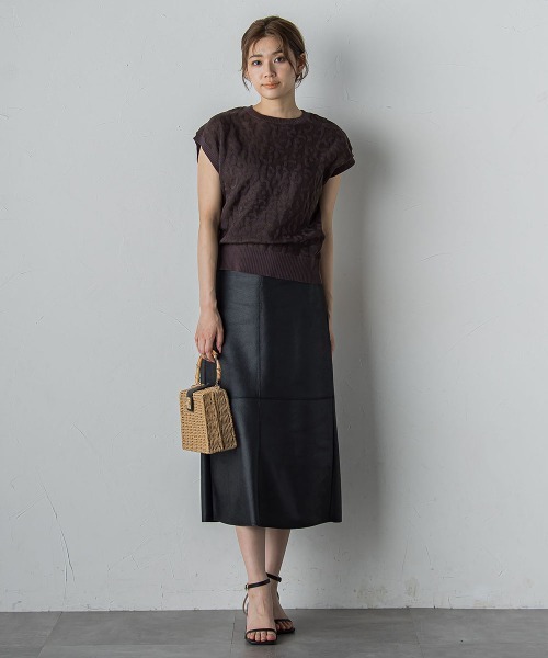 Droite lautreamont（ドロワットロートレアモン）の「マシュマロコーティングスカート≪手洗い可能≫（スカート・レディース・ブラック/ブラウン・M）」の20枚目の写真