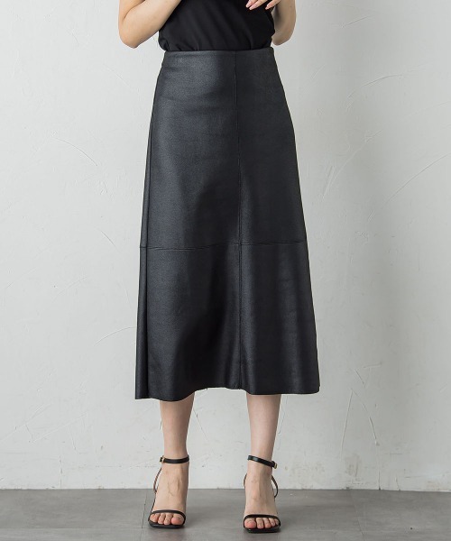 Droite lautreamont（ドロワットロートレアモン）の「マシュマロコーティングスカート≪手洗い可能≫（スカート・レディース・ブラック/ブラウン・M）」の12枚目の写真