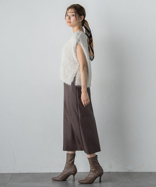 Droite lautreamont（ドロワットロートレアモン）の「マシュマロコーティングスカート≪手洗い可能≫（スカート・レディース・ブラック/ブラウン・M）」の10枚目の写真