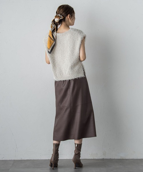 Droite lautreamont（ドロワットロートレアモン）の「マシュマロコーティングスカート≪手洗い可能≫（スカート・レディース・ブラック/ブラウン・M）」の11枚目の写真