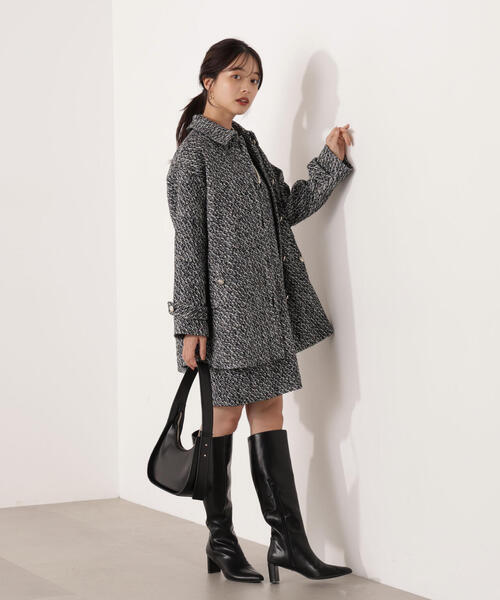 PROPORTION BODY DRESSING（プロポーションボディドレッシング）の「金ボタン付きツイードミドルジャケット / 1215255116（テーラードジャケット・レディース・ブラック/ブラウン・MEDIUM/SMALL）」の10枚目の写真