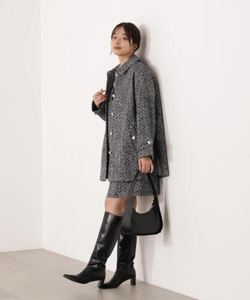 PROPORTION BODY DRESSING（プロポーションボディドレッシング）の「金ボタン付きツイードミドルジャケット / 1215255116（テーラードジャケット・レディース・ブラック/ブラウン・MEDIUM/SMALL）」の11枚目の写真