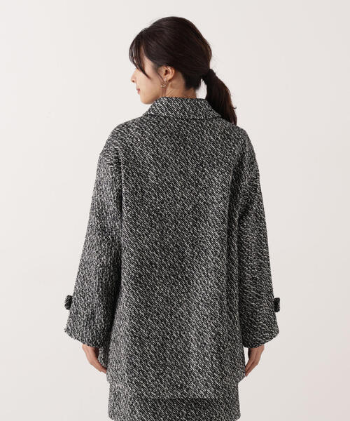 PROPORTION BODY DRESSING（プロポーションボディドレッシング）の「金ボタン付きツイードミドルジャケット / 1215255116（テーラードジャケット・レディース・ブラック/ブラウン・MEDIUM/SMALL）」の14枚目の写真