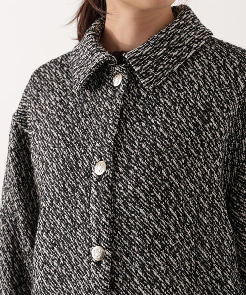 PROPORTION BODY DRESSING（プロポーションボディドレッシング）の「金ボタン付きツイードミドルジャケット / 1215255116（テーラードジャケット・レディース・ブラック/ブラウン・MEDIUM/SMALL）」の15枚目の写真
