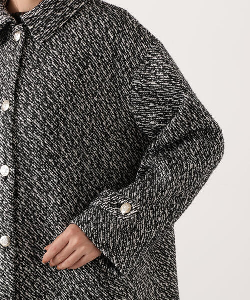 PROPORTION BODY DRESSING（プロポーションボディドレッシング）の「金ボタン付きツイードミドルジャケット / 1215255116（テーラードジャケット・レディース・ブラック/ブラウン・MEDIUM/SMALL）」の16枚目の写真