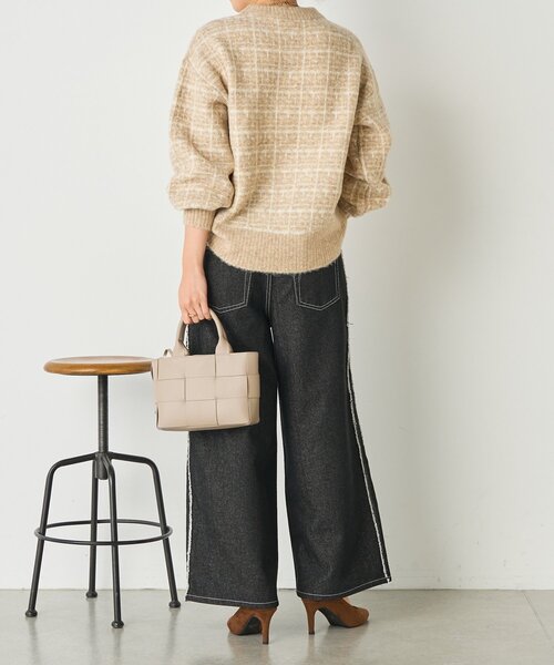 Jena espace merveilleux(ジェナ エスパスメルヴェイユ)の「サイドフリンジデニムパンツ(デニムパンツ・レディース・ブラック/ブルー・FREE)」の5枚目の写真