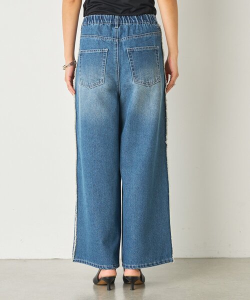 Jena espace merveilleux(ジェナ エスパスメルヴェイユ)の「サイドフリンジデニムパンツ(デニムパンツ・レディース・ブラック/ブルー・FREE)」の22枚目の写真