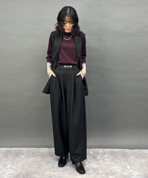 NICOLE white（ニコルホワイト）の「【セットアップ対応】パンツ（その他パンツ・レディース・ブラック・FREE）」の6枚目の写真