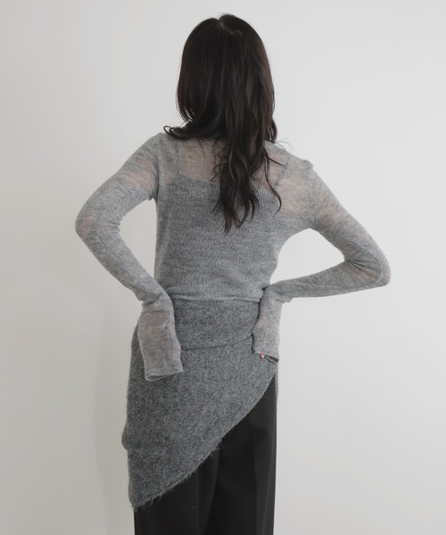 LIAN（リアン）の「トライアングルマルチニットストール（ストール/ショール・レディース・レッド/モカ/チャコールグレー/カーキ/アイボリー・FREE）」の20枚目の写真