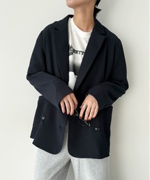 nemu　　サテン　ノーカラージャケット　ネイビー　36 クーポン対象】ノーカラーパールジャケット(ネイビー) - seventen