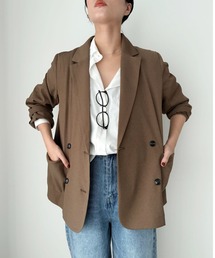 Lugnoncure | Wブレストテーラードジャケット(ノーカラージャケット)