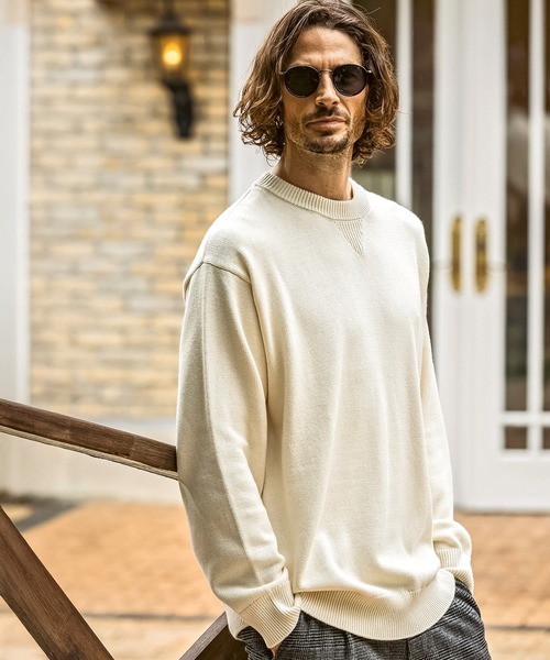 メンズ ジュンハシモト ショールカラー ニット L ホワイト系 プルオーバー セール】【WEB・直営店限定】JH junhashimoto(ジェイエイチ ジュン