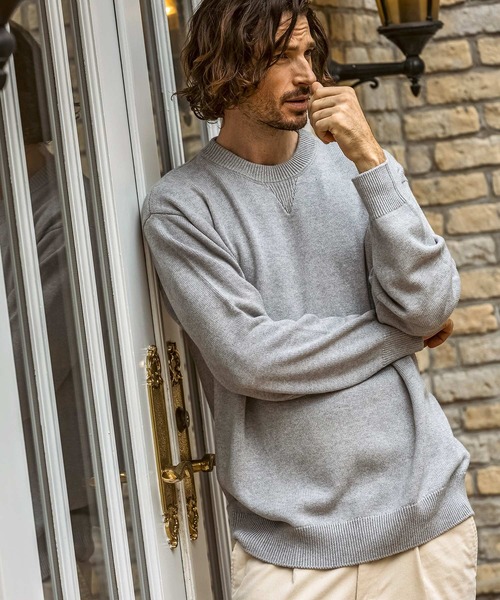 JH junhashimoto(ジェイエイチジュンハシモト)の「【WEB・直営店限定】JH junhashimoto(ジェイエイチ ジュンハシモト)コットン カシミヤ ルーズシルエット クルーネックニット(ニット/セーター・メンズ・ネイビー/ホワイト/ライトグレー/ブラック・S/M/L/XL)」の11枚目の写真