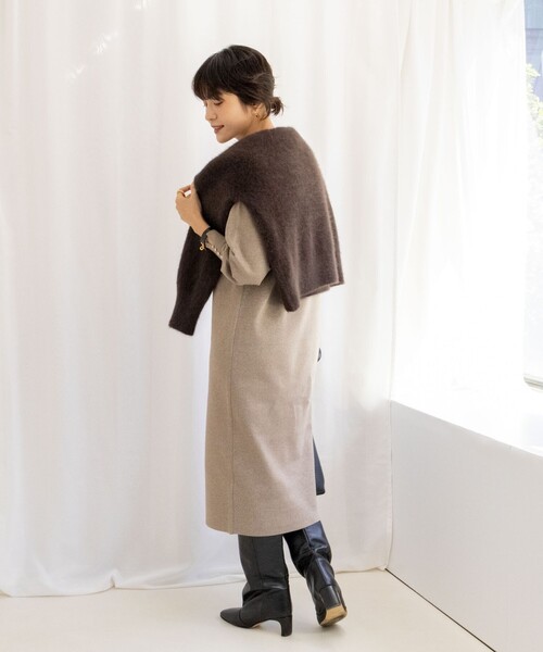 NOLLEY’S Sophi（ノーリーズソフィ）の「◇【WEB限定】ウォッシャブルラメ総針Vネックコクーンワンピース（ワンピース・レディース・キャメル/ライトグレー/ベージュ・36/38）」の4枚目の写真