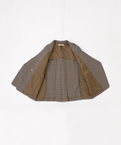 CAST:（キャストコロン）の「【CAST COLON】フェイクレイヤードチェックジャケット（テーラードジャケット・レディース・グレー/ベージュ・S/M）」の15枚目の写真