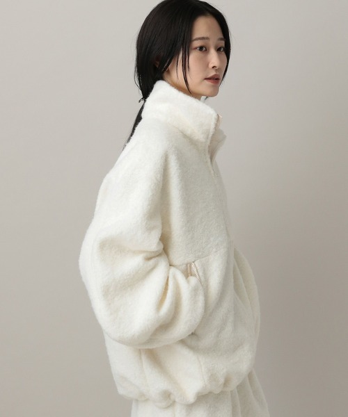 A part by(アパートバイ)の「【セットアップ対応】ブラッシュドメルトンブルゾン(ブルゾン・レディース・チャコールグレー/アイボリー/ブルー系その他4・FREE)」の5枚目の写真