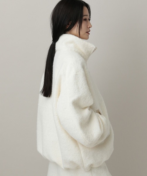 A part by(アパートバイ)の「【セットアップ対応】ブラッシュドメルトンブルゾン(ブルゾン・レディース・チャコールグレー/アイボリー/ブルー系その他4・FREE)」の6枚目の写真