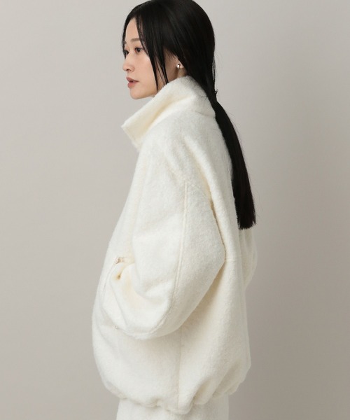 A part by(アパートバイ)の「【セットアップ対応】ブラッシュドメルトンブルゾン(ブルゾン・レディース・チャコールグレー/アイボリー/ブルー系その他4・FREE)」の7枚目の写真