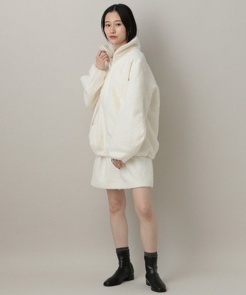 A part by(アパートバイ)の「【セットアップ対応】ブラッシュドメルトンブルゾン(ブルゾン・レディース・チャコールグレー/アイボリー/ブルー系その他4・FREE)」の8枚目の写真