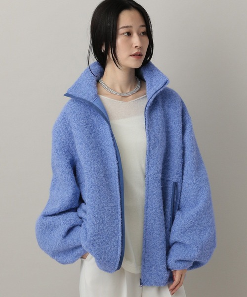 A part by(アパートバイ)の「【セットアップ対応】ブラッシュドメルトンブルゾン(ブルゾン・レディース・チャコールグレー/アイボリー/ブルー系その他4・FREE)」の13枚目の写真