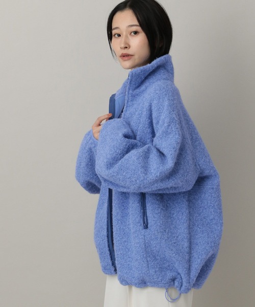 A part by(アパートバイ)の「【セットアップ対応】ブラッシュドメルトンブルゾン(ブルゾン・レディース・チャコールグレー/アイボリー/ブルー系その他4・FREE)」の14枚目の写真