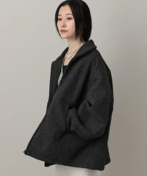 A part by(アパートバイ)の「【セットアップ対応】ブラッシュドメルトンブルゾン(ブルゾン・レディース・チャコールグレー/アイボリー/ブルー系その他4・FREE)」の19枚目の写真