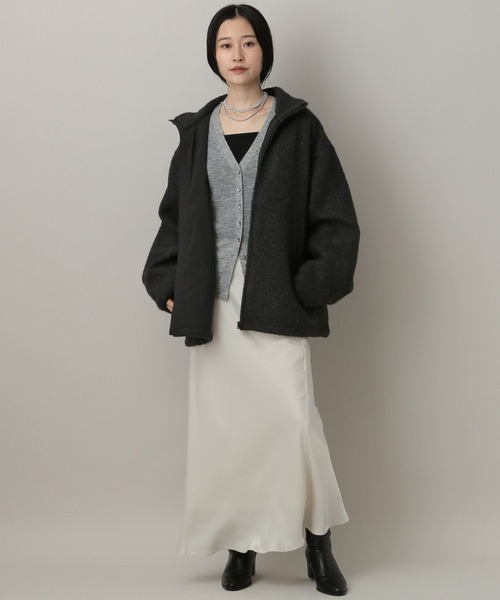 A part by(アパートバイ)の「【セットアップ対応】ブラッシュドメルトンブルゾン(ブルゾン・レディース・チャコールグレー/アイボリー/ブルー系その他4・FREE)」の22枚目の写真